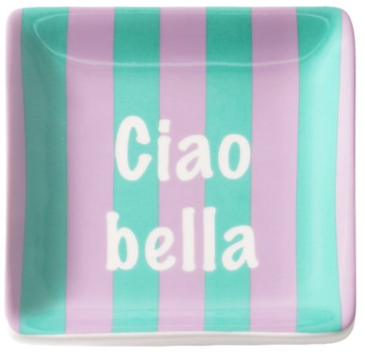 Ciao Bella Sieraden Schaaltje - Vierkant - Gestreept - Amberblok