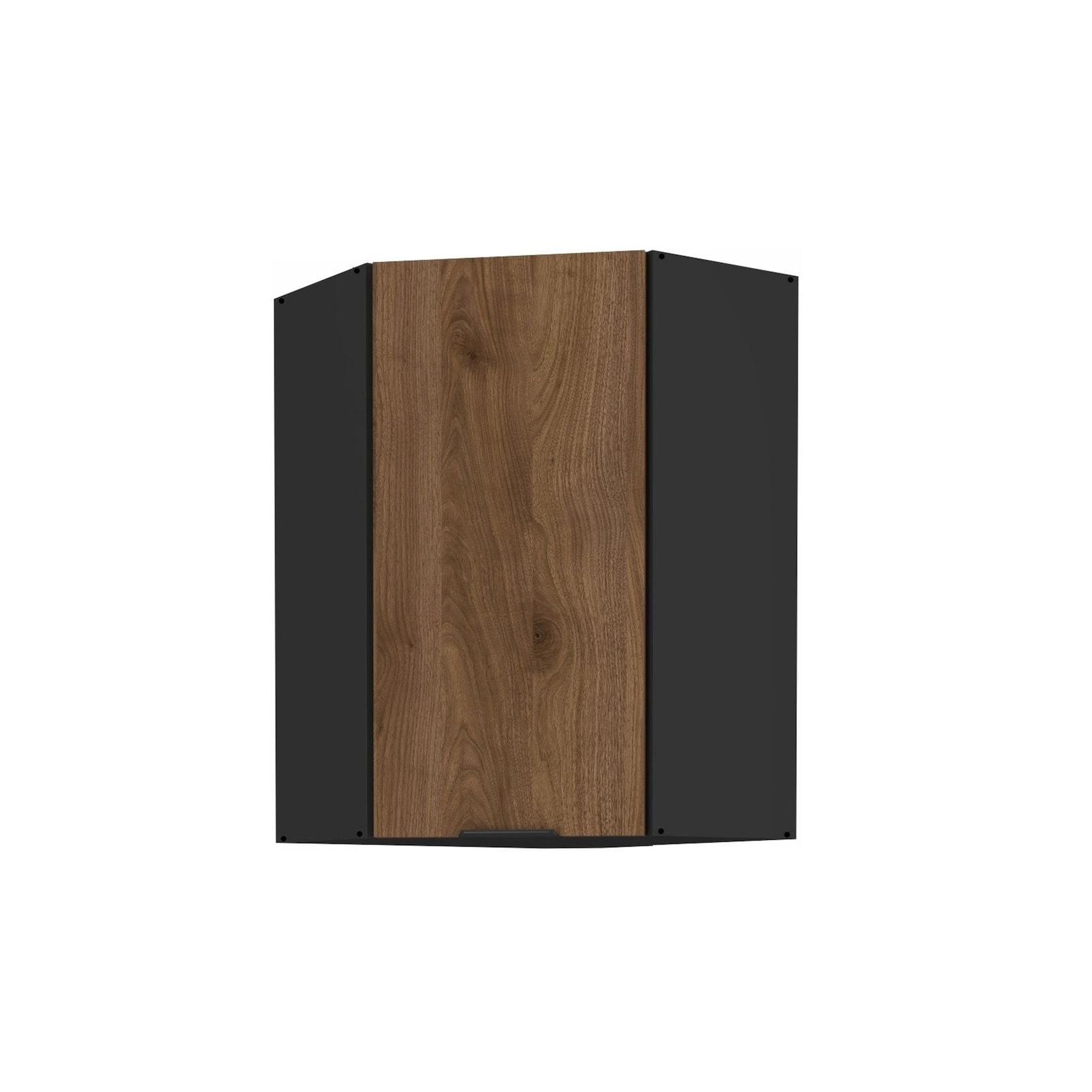 Küchen Eckhängeschrank 60x60 cm Küche MONZA Okapi Nußbaum Küchenzeile