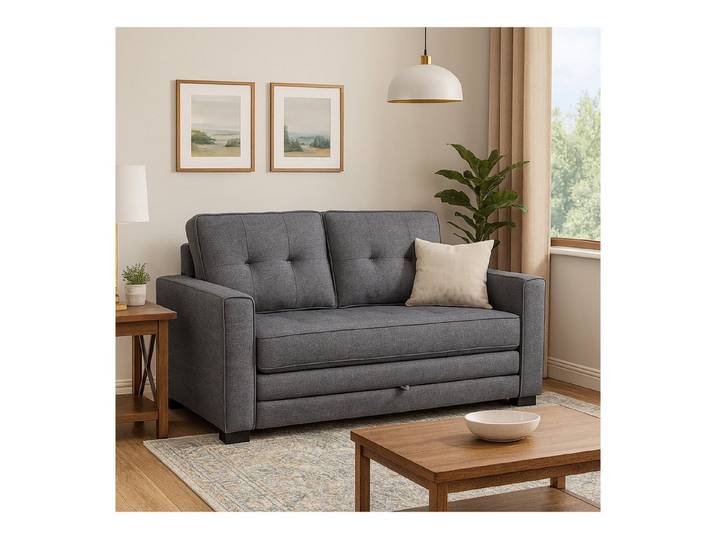HTI-Living 2-Sitzer Zweisitzer mit Schlaffunktion Hellgrau Azaria, Stück 1 Teile, Schlafsofa Couch