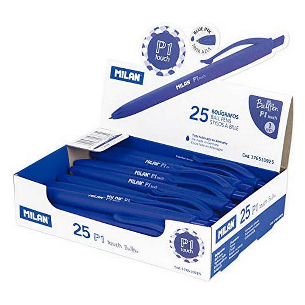 Milan P1 Rubber Touch blauer Kugelschreiber (25x) (WIKR-060017)
