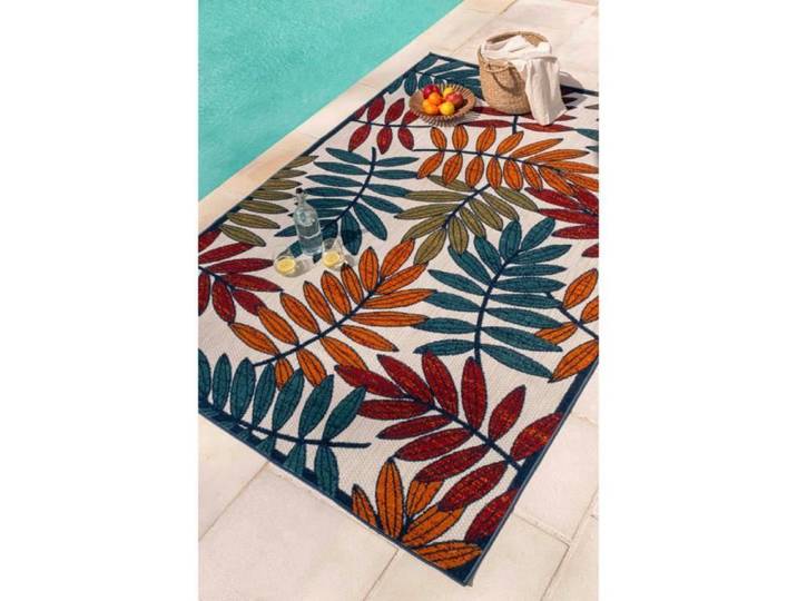 Tapis extérieur motif feuilles - NAZAR RUGS - 160x230 cm - Cabana - Multicolore
