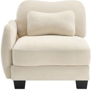 Loedds 35.4-inch 1-Seat Modern Chenille Sofa with Curved Arms, Pillows and Single Seat Cushion for Living Room