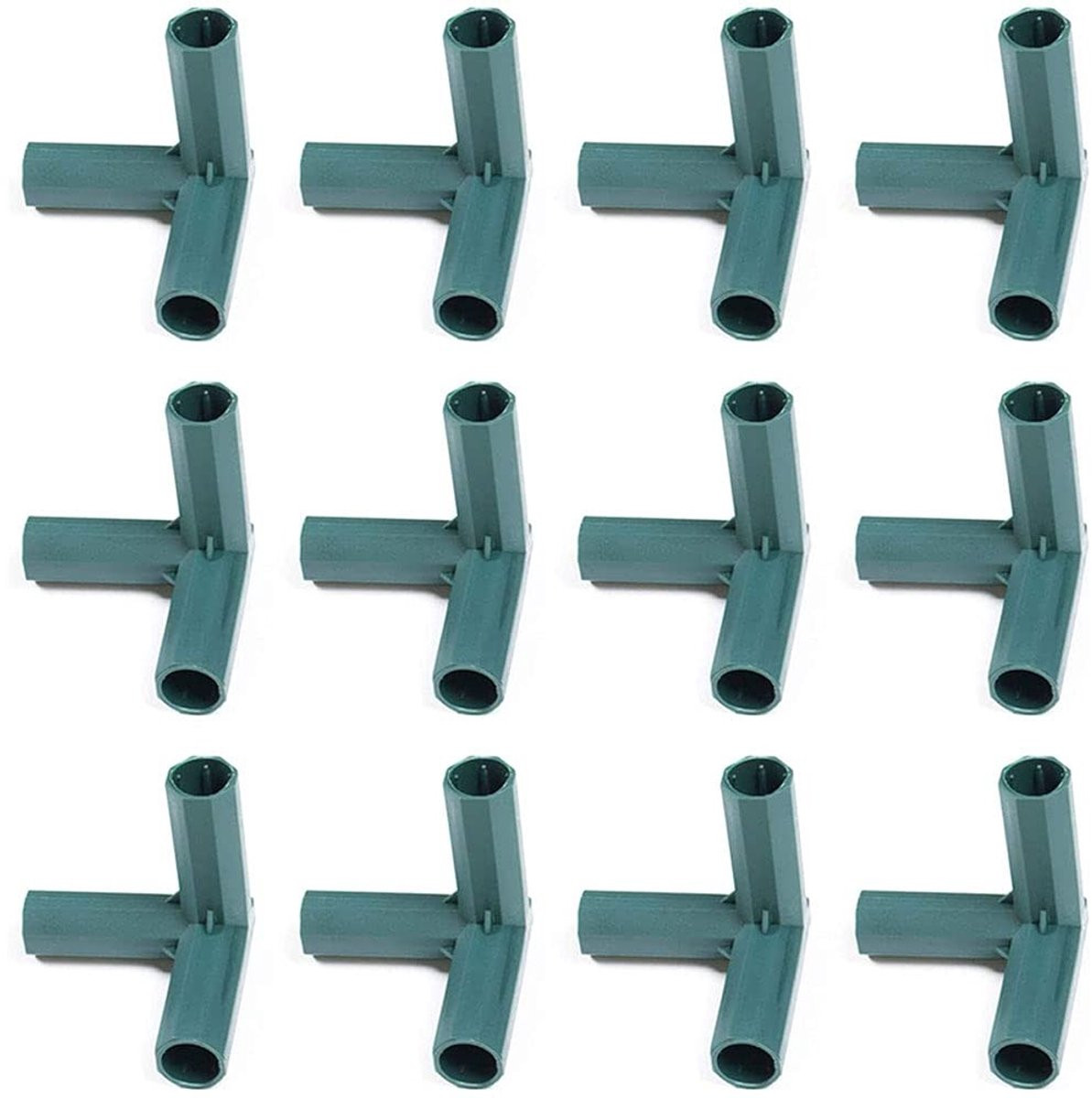 Dailygoods PVC 3-weg Connector 16mm Binnendiameter - 10 Stuks - Voor Kas Frames en Meubels