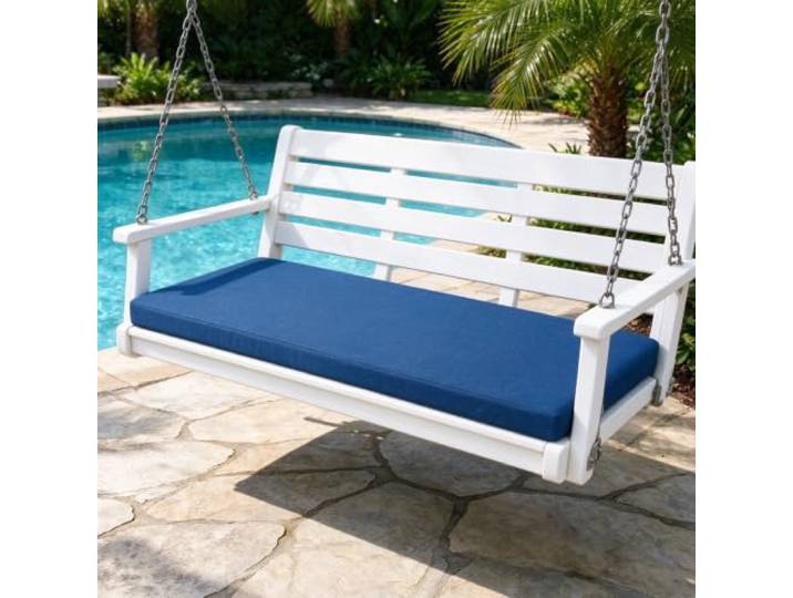 Bankkissen Sitzkissen Bank mit Abnehmbarem Bezug 75x140cm Dunkelblau Sitzbank Eckbank Auflagen, Sitzpolster Bank 5 Cm Dick, Waschbar & Rutschfest, Weich Gepolstert, Für Haus Und Garten