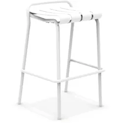 Verdea Outdoor Barhocker stapelbar matt weiß