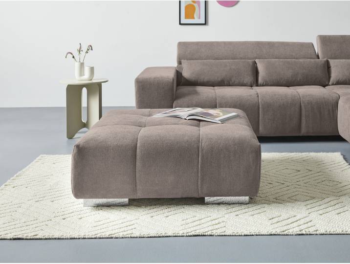 Hocker COTTA Orion , grau (taupe), B:103cm H:42cm T:103cm, 90% Polyester, 10% Polyamid, Hocker, Hocker