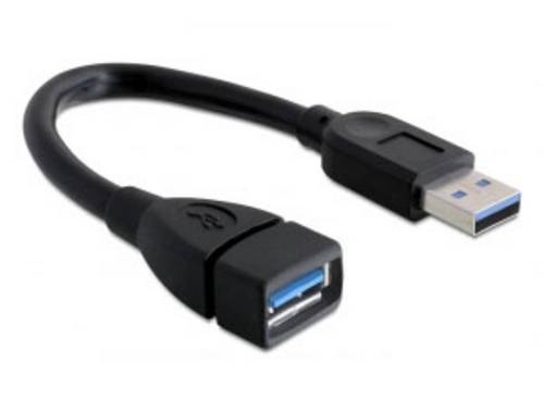 Delock USB-Kabel USB 3.0 USB-A Stecker, USB-A Buchse 0.15m Schwarz 82776