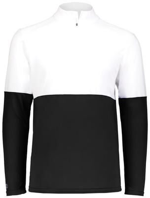 Holloway 223500 Men's Momentum Team 1/4 Zip Pullover T-Shirt in Black/White size XL   Polyester