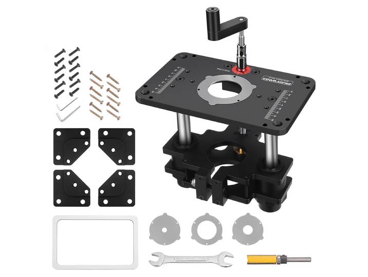 GD7 PRO - Support de levage pour routeur de 65 mm et 69 mm, avec plaque, pour table de routeur, outil de menuiserie de précision par ENJOYWOOD