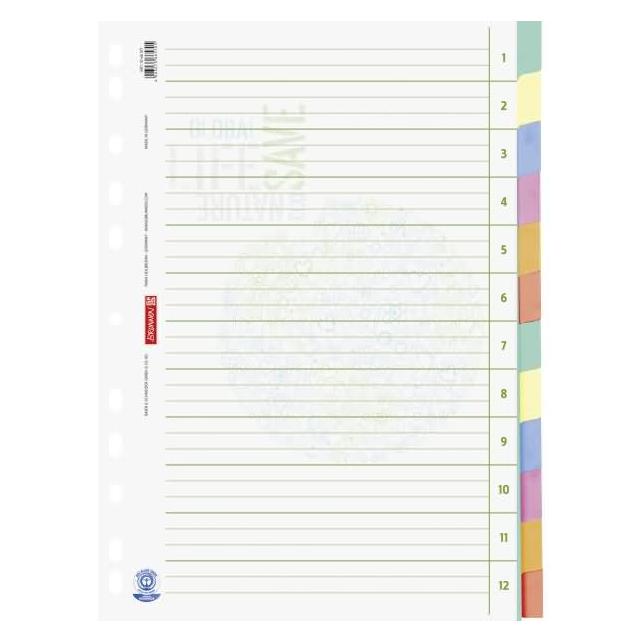 Brunnen Ordnerregister Recycling Vollformat blanko beige 12-teilig, 1 St. (1066577)