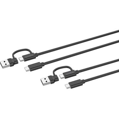 SPEEDLINK STREAM Play & Charge USB-C/A to USB-C Cable Set - for PS5/Xbox Series X/S/Switch 2/Switch/OLED/Lite, black
