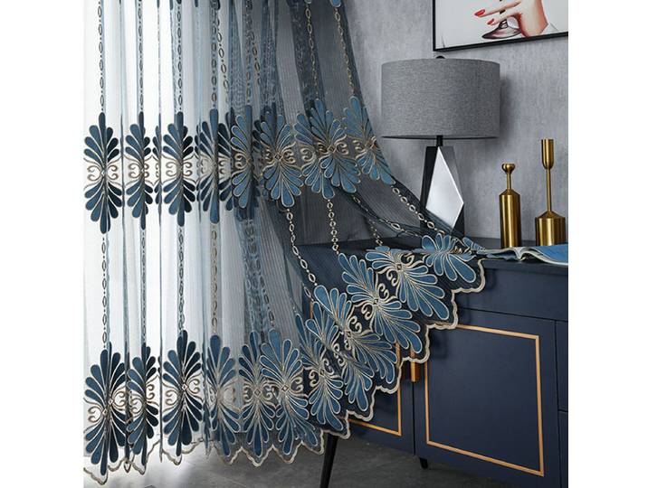 Rideaux de Style européen pour salon, salle à manger, chambre à coucher, Tulle transparent de luxe, broderie de précision, rideaux de Guaze, décor de fenêtre