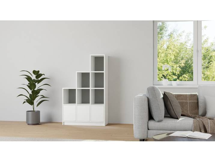 Weißes Regal 40 cm tief MDF Beschichtet MDF Weiß matt