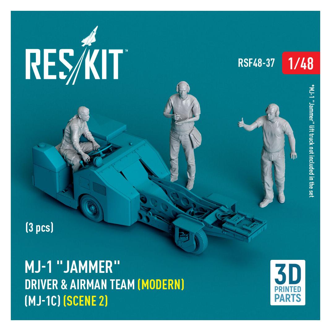ResKit MJ-1 Jammer Driver & airman team (Modern) (MJ-1C) (scene 2) (3 pcs) (3D Printed) (RSF48-0037)