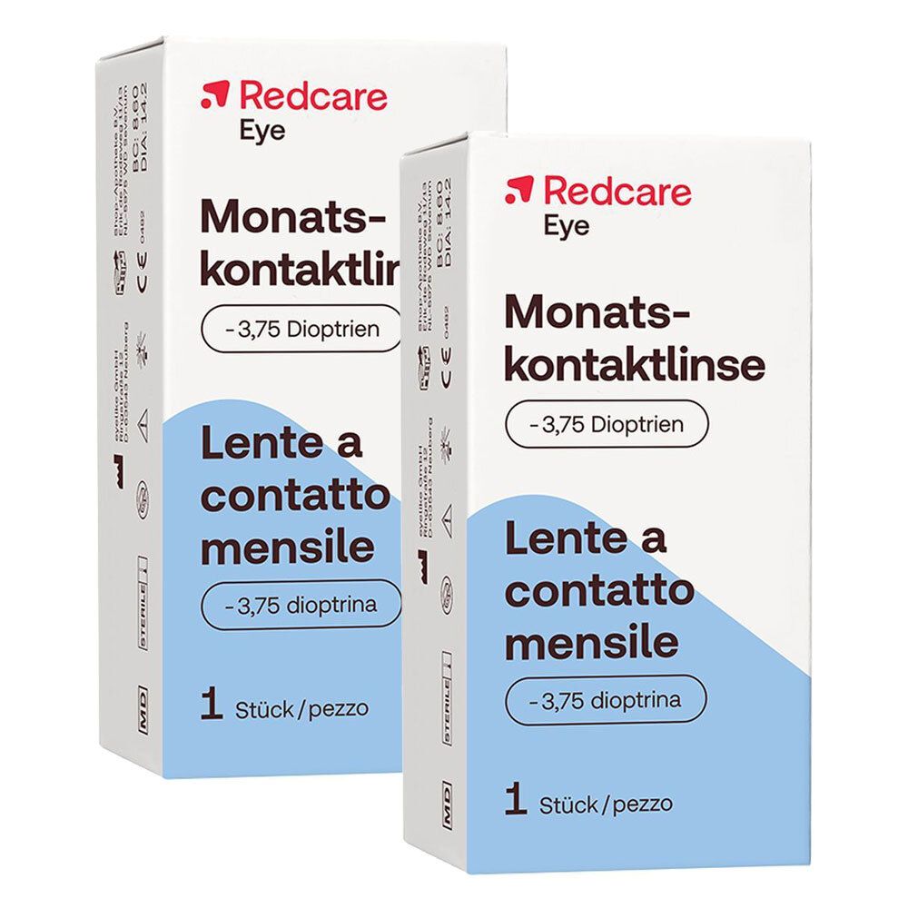 Redcare Monatslinse -3,75dpt 2 Stück Kontaktlinsen
