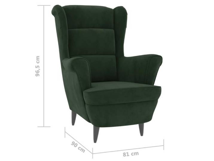 Fauteuil Vert foncé Velours - VINGVO - FAS - Vintage - Avec accoudoirs - Relaxation