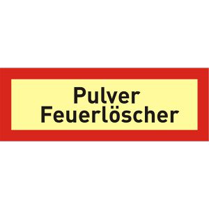 Abtec Hinweisschild DIN 4066, Kunststoff, 20 x 5,2 cm, nachleuchtend, Pulver Feuerlöscher