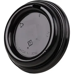 100x Domdeckel TUBE schwarz für Pappbecher COFFEE TO GO mit 90mm Ø