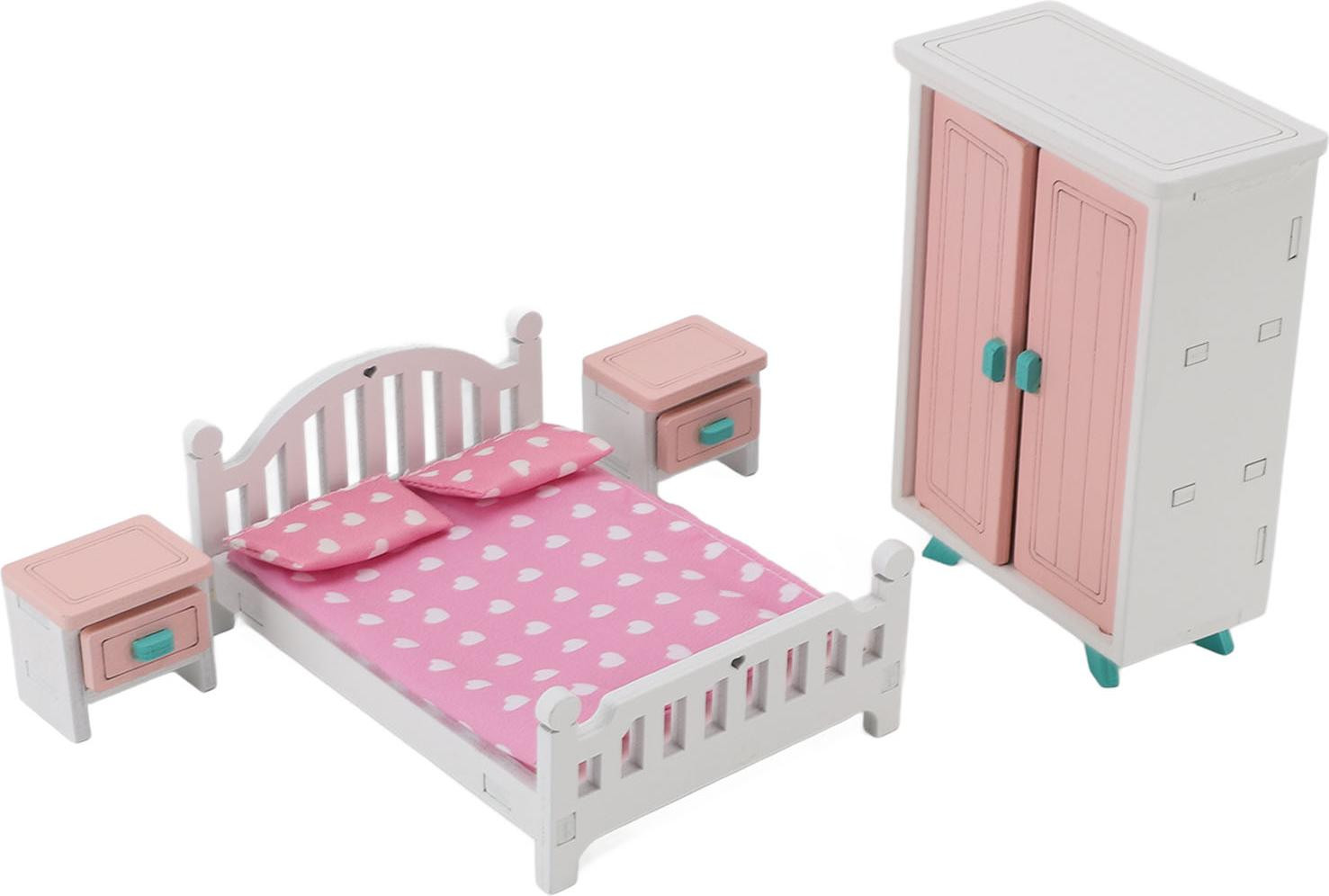 Gistuch Miniatuur poppenhuis slaapkamer set met kleine meubels voor rollenspellen en educatief speelgoed