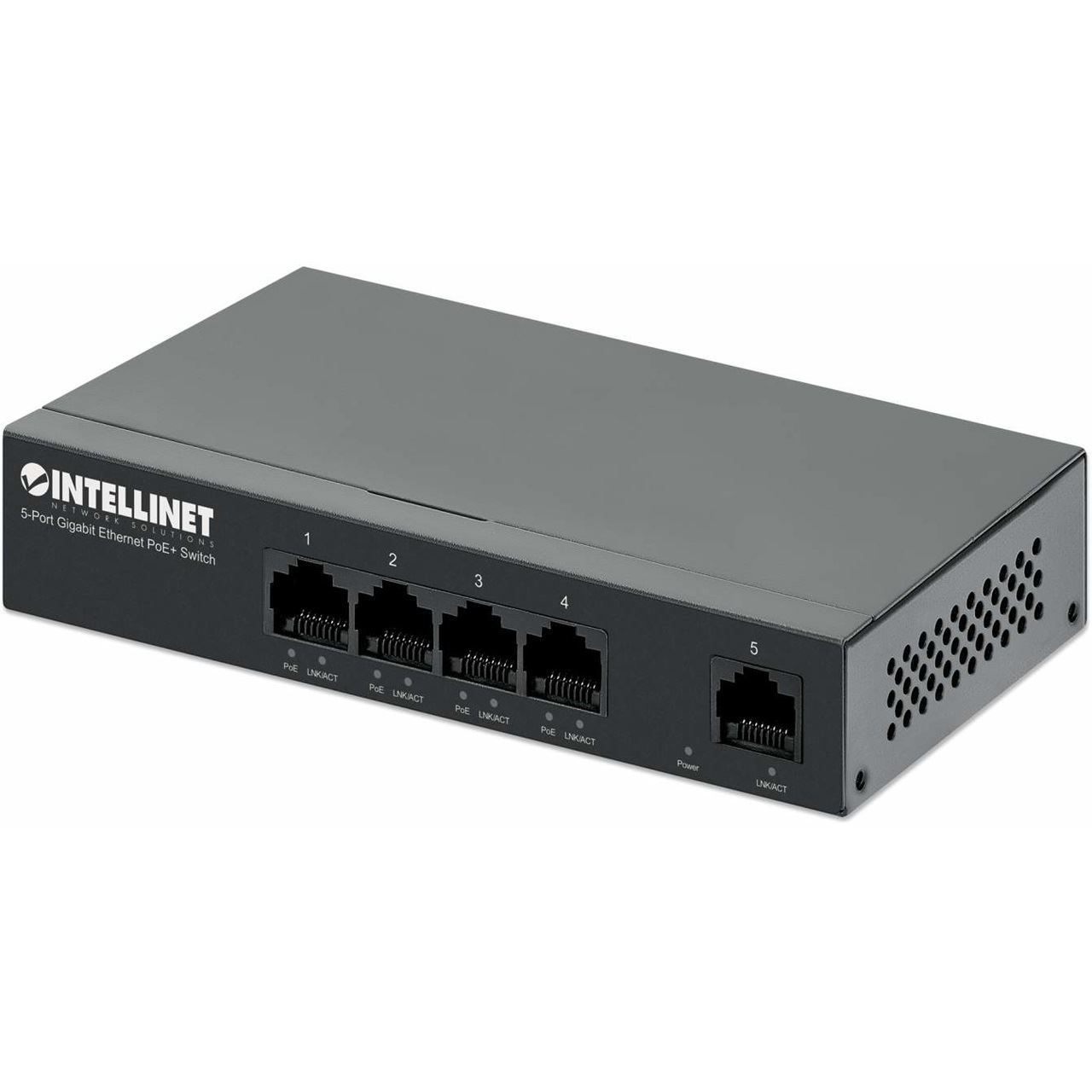 Intellinet 5-Port Gigabit Ethernet PoE+ Switch 4x PSE PoE+