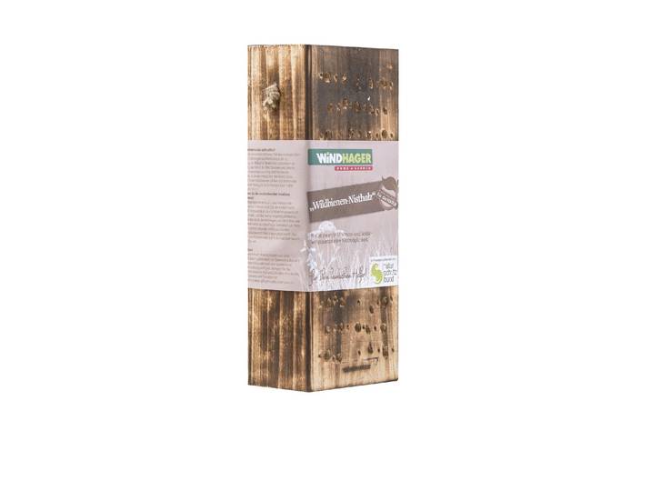 Insektenhotel WINDHAGER Wildbienenh , braun (bunt), B:12,5cm H:30cm T:8cm, Insektenhotels, Insektenhotel, Holzart: Birke (Bulgarien)