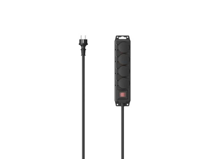Hama Steckdosenleiste 4-Fach, für außen, Schalter, 4m, Gartensteckdose IP44