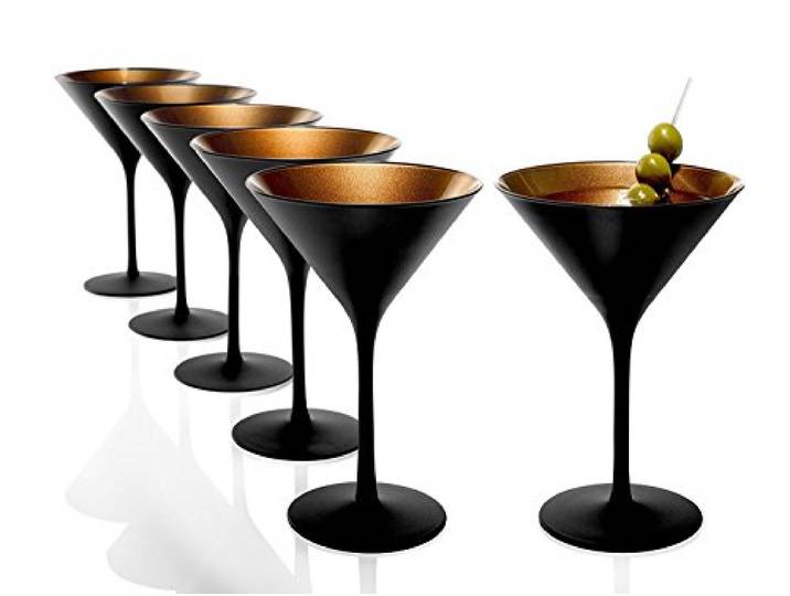 Stölzle Lausitz 1400025EL098 ELEMENTS Cocktailschale, Glas, 240 milliliters(6er pack), Schwarz-bronze