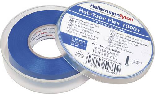 HellermannTyton HelaTape Flex 1000+ 710-10603 Isolierband HelaTape Flex 1000+ Blau (L x B) 20m x 19mm