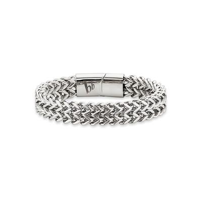 Armband BRUNO BANANI "Schmuck Geschenk Armkette Ankerkette 12 mm breit Silber" Gr. 21, silber (edelstahlfarben), Armbänder, Herren, 21, Edelstahl, Armband