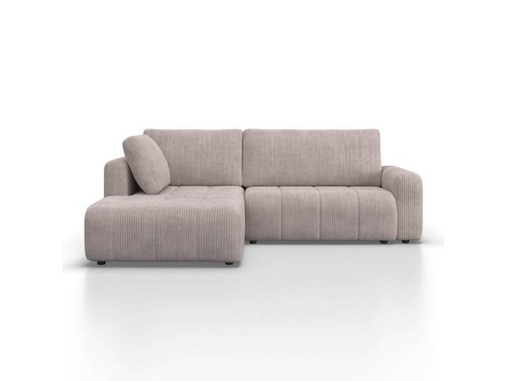 Ecksofa 261/197 cm Hellgrau Cord