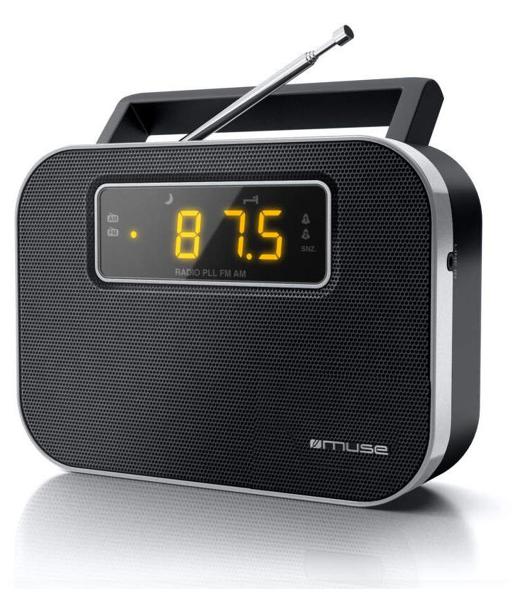 Muse M-081 R Reisradio met LED-display, FM/MW en klok, Oranje