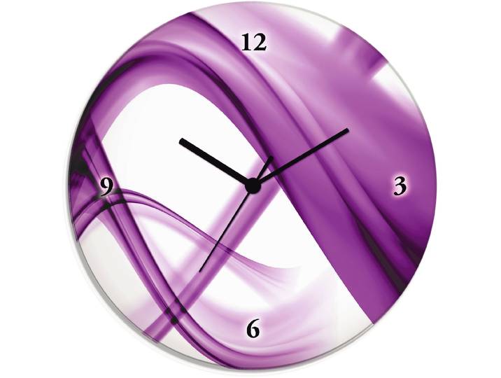 Wanduhr ARTLAND Abstrakte Komposition (violett) , lila, T:1,8cm, Wanduhren, Wanduhr, wahlweise mit Quarz- oder Funkuhrwerk, lautlos ohne Tickgeräusche