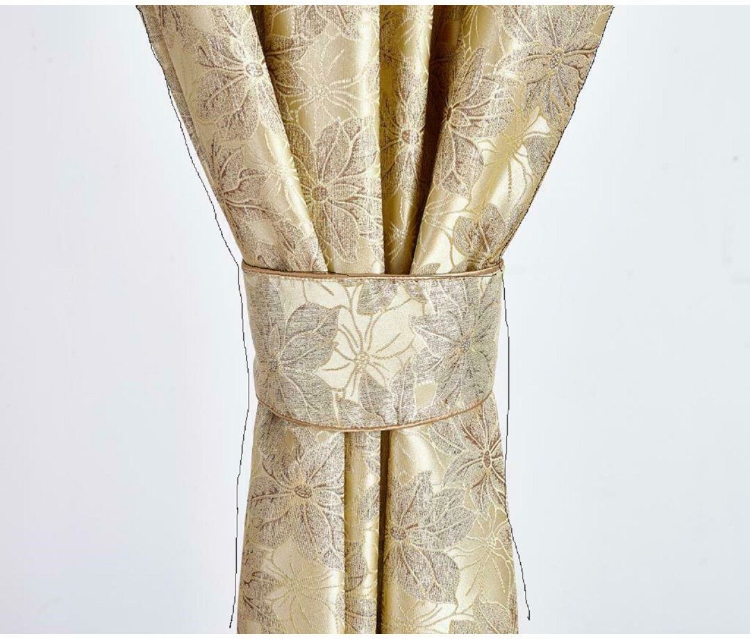 Rosalind Wheeler Dianelly Room Darkening Curtain Pair Gold 228cm Width x 274cm Drop