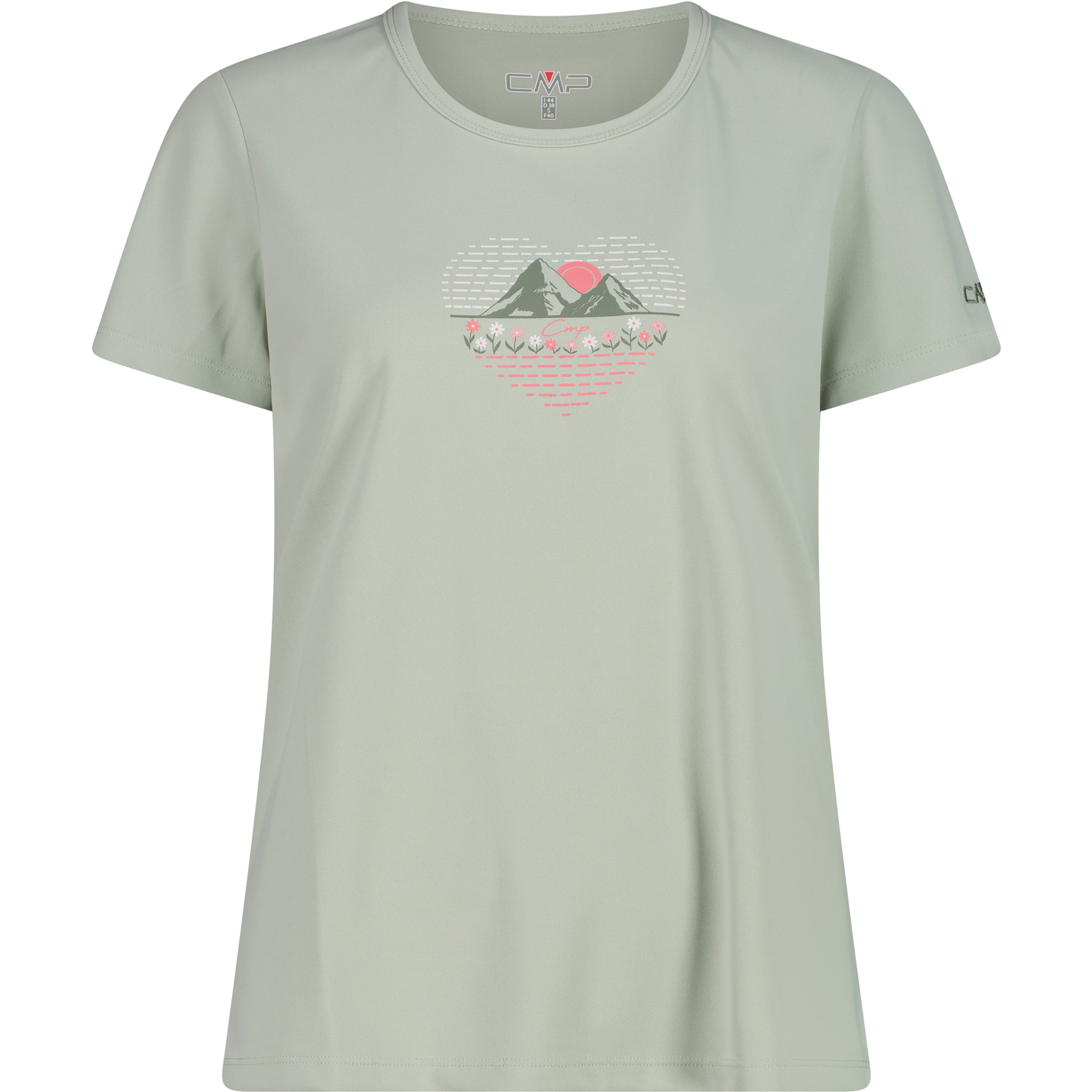 CMP Print Damen T-Shirts grau Größe S Trekking Geruchsneutralisierend
