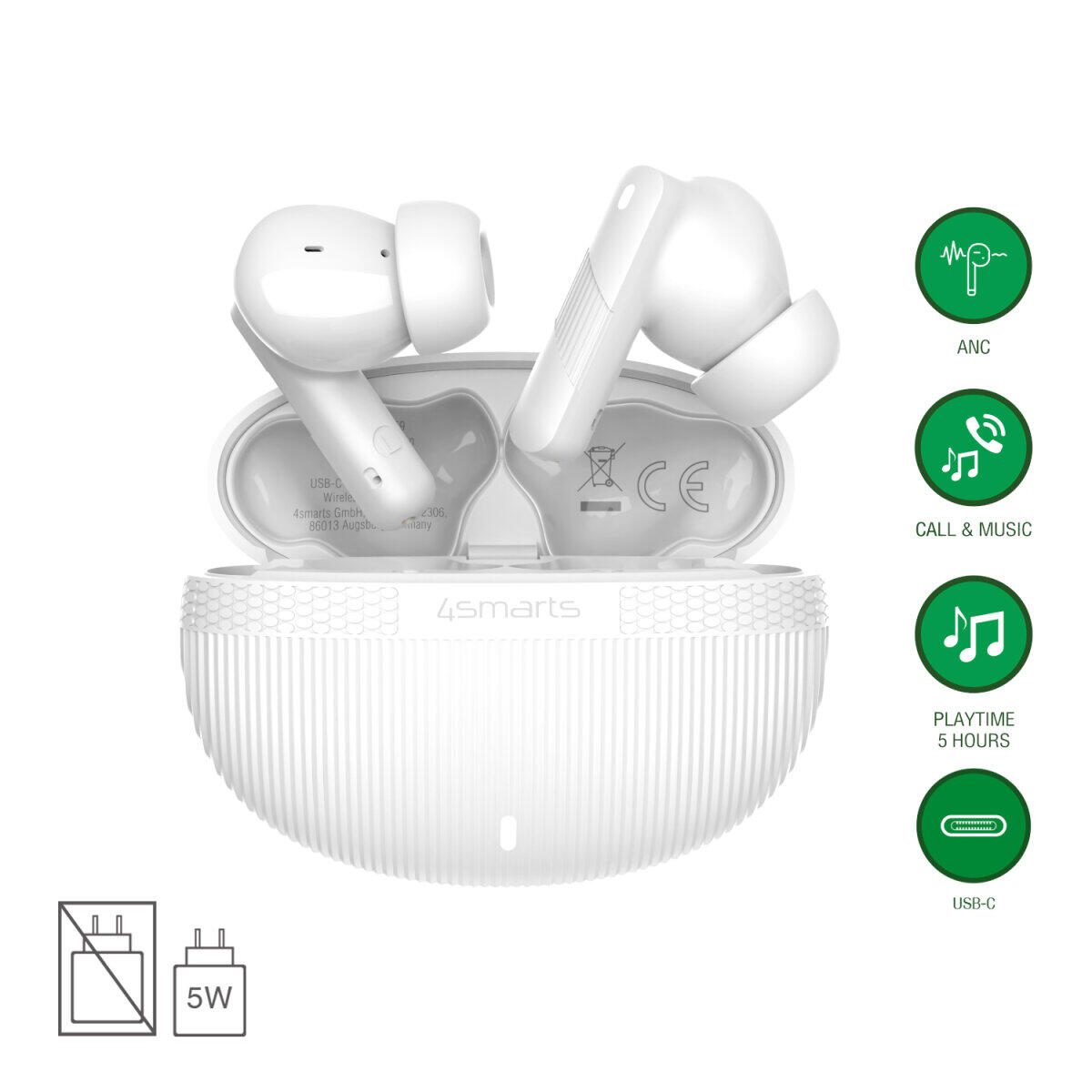 4smarts Wireless Headset SkyBuds Pro ANC weiß 541678