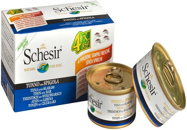 Schesir Comida Húmida Para Cães Atum com Robalo 4 Latas de 85g