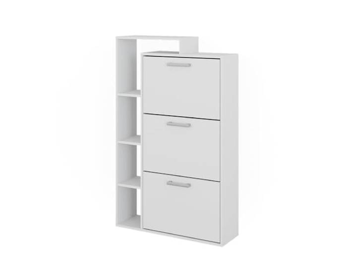 Vicco Schuhkommode Orlando, Weiß, 80 x 128.3 cm mit 3 Fächern, zur Aufbewahrung und Organisation von Schuhen