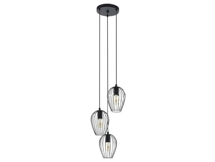 Eglo Lustre NEWTOWN\, 1 suspension à 3 flammes vintage\, lampe suspendue rétro en acier\, couleur : noir\, douille : E27\, Ø : 38 cm