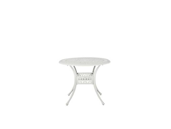 Table de jardin ronde en aluminium blanc - ANCONA - 90 cm - Vintage
