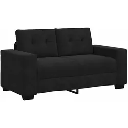 vidaXL Zweisitzer-Sofa Schwarz 160x77x82 cm Samt