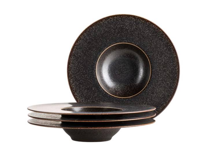 Tellerset Powerful Braun/Schwarz, 4-teilig