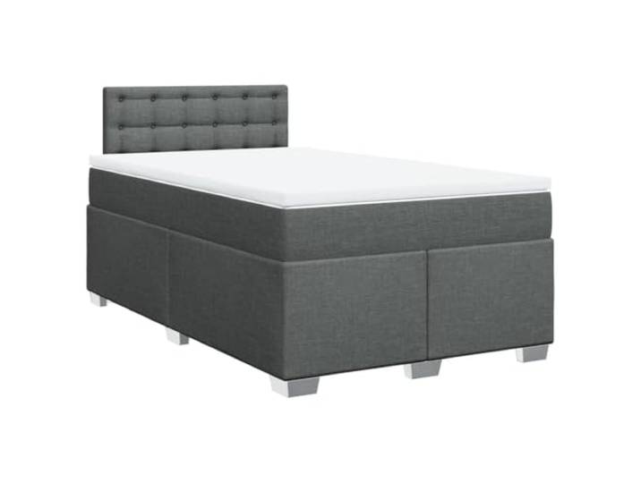 vidaXL Boxspringbett mit Matratze Dunkelgrau 120x200 cm Stoff