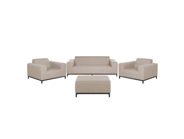 LOUNGE SET 5-Sitzer beige/schwarzes Gestell Rovigo