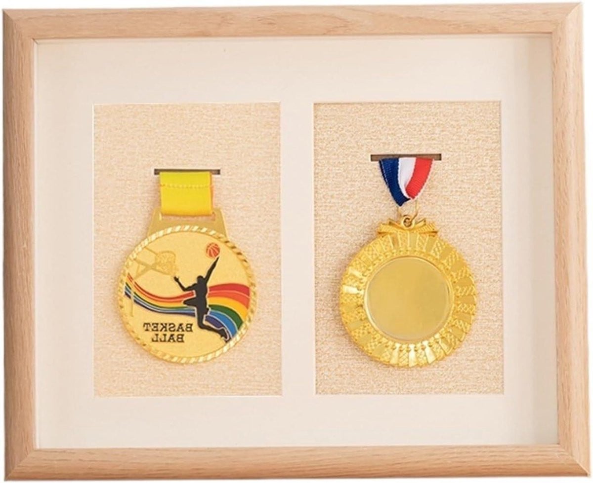 Medaille Vitrinekast Eer Display Frame Rood Goud A4 Formaat