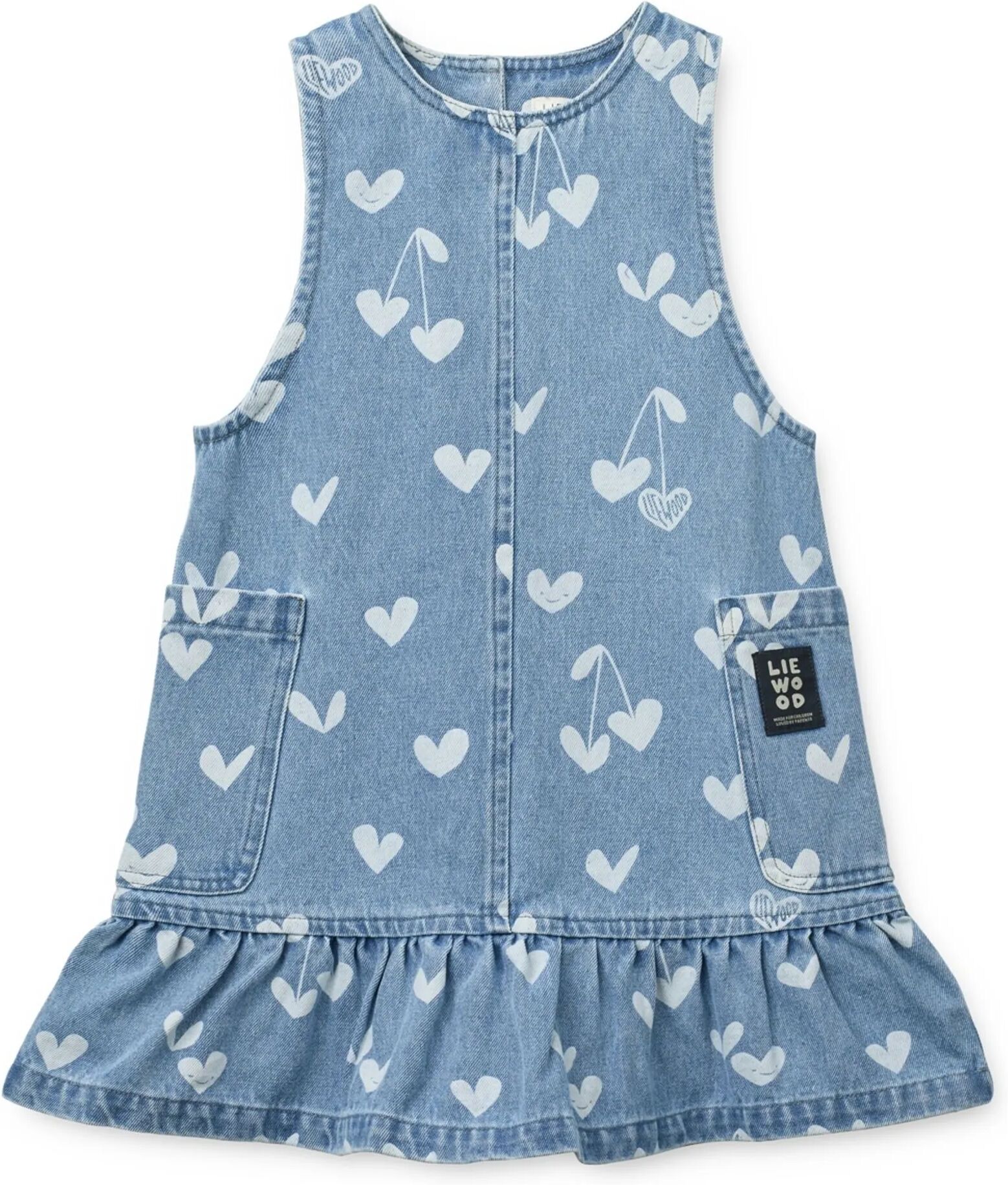 Liewood Robe Denim Angelica Cœurs Bleu 3 ans