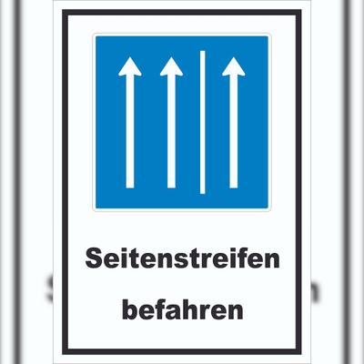 HB-Druck Schild Seitenstreifen befahren A2 Rückseite selbstklebend