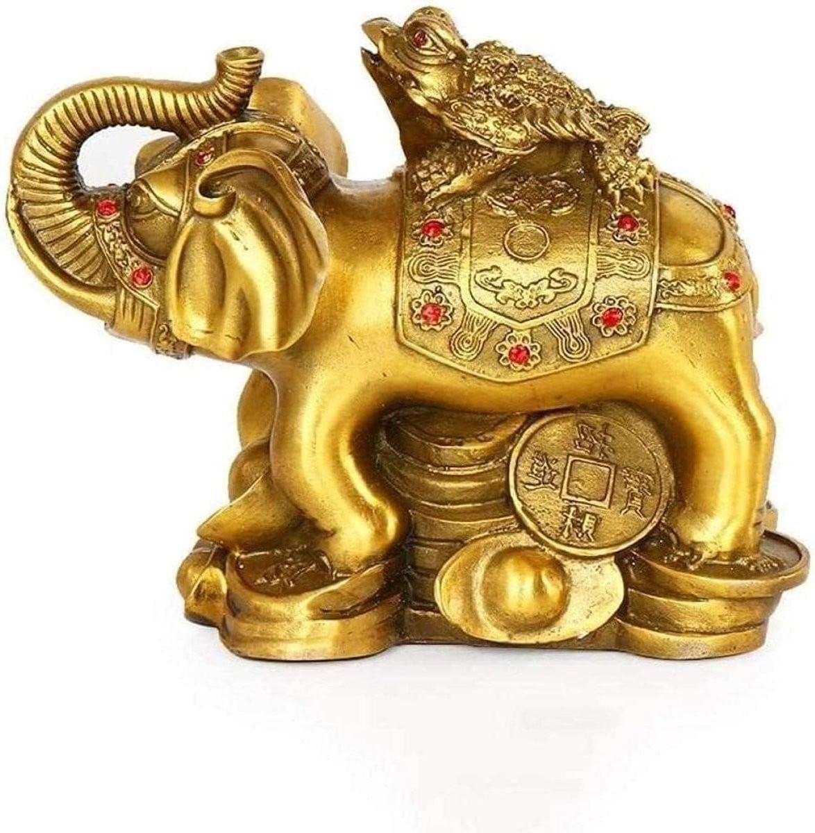 Handgemaakt Koperen Olifant Beeldje - Messing Decoratie - Koperkleurig