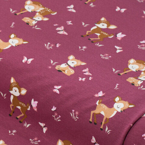 Baumwoll-Jersey "Rehlein" mit Elasthan, mauve