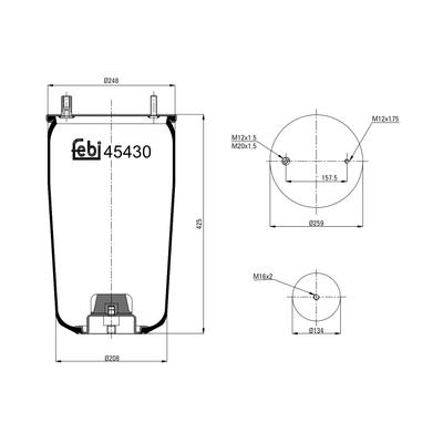 FEBI BILSTEIN Federbalg, Luftfederung 45430