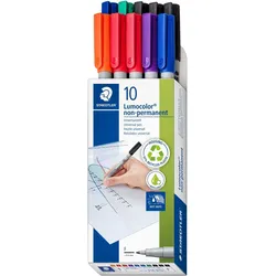 STAEDTLER Folienschreiber Lumocolor F non-permanent farbig sortiert VE=10 stück